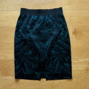 EXPRESS ~ Green/Black Pencil Skirt ~Size 0